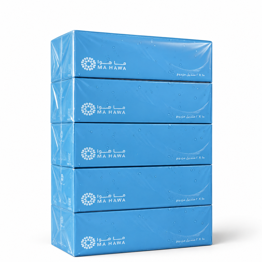 Ma Hawa Soft Facial Tissues (2 Ply × 150 Sheets) – Pack of 5