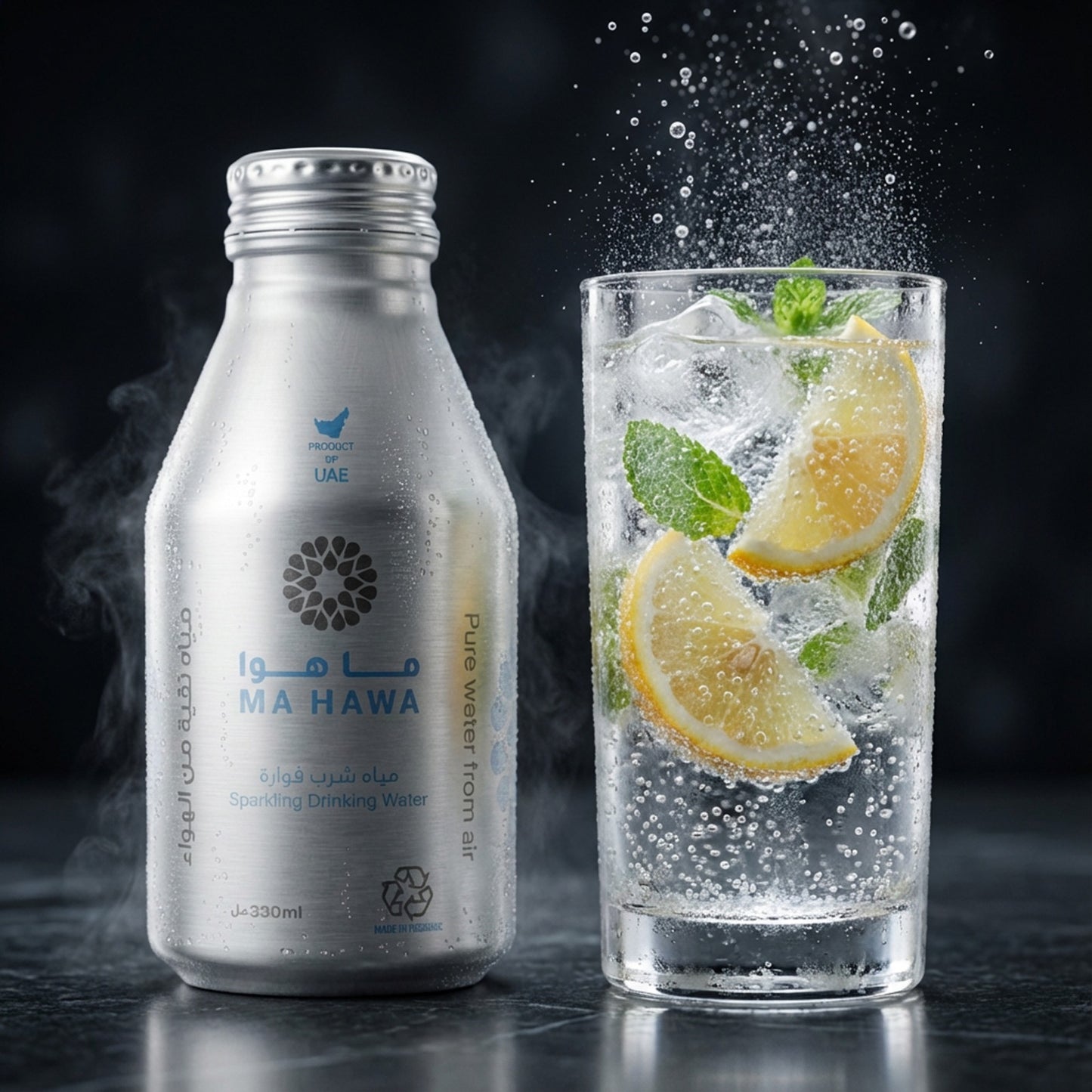 Ma Hawa Sparkling Water 330ML Aluminium Bottles -  24 Bottles/Pack