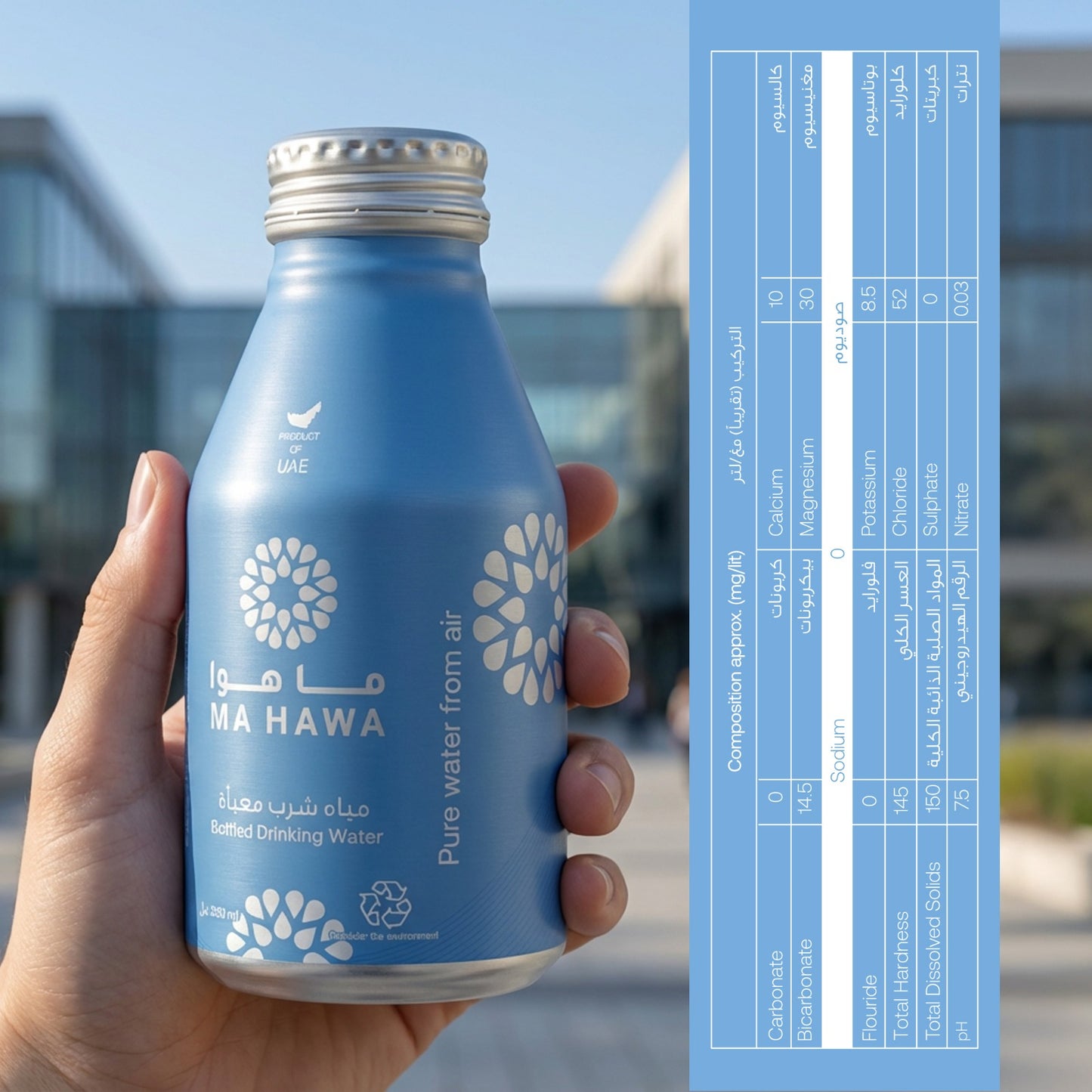 Ma Hawa Still Water 330ML Aluminium Bottles -  24 Bottles/Pack